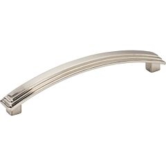 Calloway Style 5-1/32 Inch (128mm) Center to Center, Overall Length 5-11/16 Inch Satin Nickel Cabinet Pull/Handle