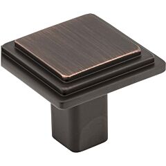 Elements Calloway Collection 1-1/4" (32mm) Overall Length, Brushed Oil-Rubbed Bronze Square Cabinet Hardware Knob