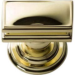 Atlas Homewares Campaign Rectangle Transitional Polished Brass Cabinet Hardware Knob, 1.5" Inch Diameter