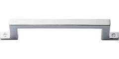 Atlas Homewares Campaign Bar Pull Transitional Style 3-3/4 Inch (96 mm ) Center to Center, Overall Length 4.94" Polished Chrome, Cabinet Hardware Pull / Handle