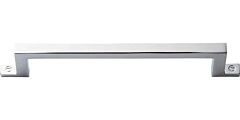 Atlas Homewares Campaign Bar Pull Transitional Style 5 Inch (128 mm ) Center to Center, Overall Length 6.19" Polished Chrome, Cabinet Hardware Pull / Handle