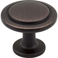 Gatsby Style Cabinet Hardware Knob, Brushed Oil Rubbed Bronze 1-1/4 Inch Diameter