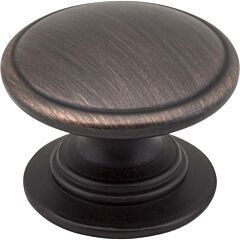 Durham Style Cabinet Hardware Knob, Brushed Oil Rubbed Bronze 1-1/4 Inch Diameter