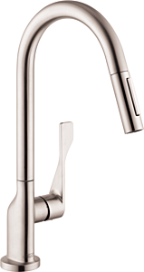 Hansgrohe AXOR Citterio HighArc Kitchen Faucet 2-Spray Pull-Down, 1.75 GPM in Steel Optic