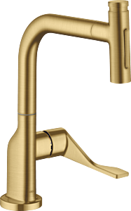 Hansgrohe AXOR Citterio Kitchen Faucet Select 2-Spray Pull-Out, 1.75 GPM in Brushed Gold Optic