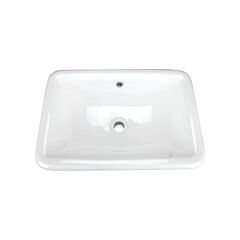 Tuba Rectangular Drop-In Bathroom Vanity Sink, 21-1/2" x 14-3/4" x 7", White Porcelainﾠ