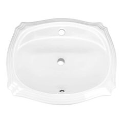 Crater Decorative Oval Drop-In Bathroom Vanity Sink, 22-3/8" x 17-5/8, White Porcelainﾠ