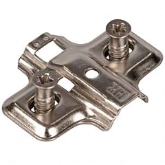 Standard Duty 0mm Non-Cam Adjustable Steel Mounting Plate with Euro Screws for 500 Series Euro Hinges