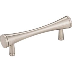 Sedona Style 3 Inch (76mm) Center to Center, Overall Length 4 Inch Satin Nickel Cabinet Pull/Handle