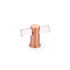 Lumiere Brushed Rose Gold Adjustable Clear Acrylic T-Knob, 2" Length