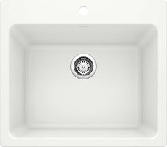 Blanco Liven 25" x 22" x 12" Dual Mount Bowl, White Silgranit Laundry Sink