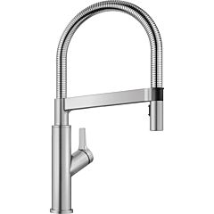 Blanco SOLENTA SENSO Single Handle Gooseneck Touchless Pull-Down Sprayer Kitchen Faucet in Stainless Steel