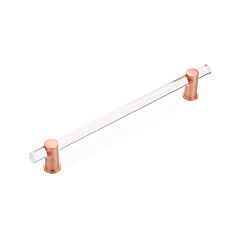 Lumiere Concealed Surface 12" (305mm) Center to Center, 15" Length, Brushed Rose Gold, Non-Adjustable Acrylic Appliance Pull / Handle