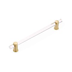 Lumiere Concealed Surface 12" (305mm) Center to Center, 15" Length, Satin Brass, Non-Adjustable Acrylic Appliance Pull / Handle