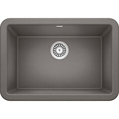 Blanco Ikon 27" x 19" x 9.25" Apron Single Bowl, Metallic Gray Silgranit Kitchen Sink