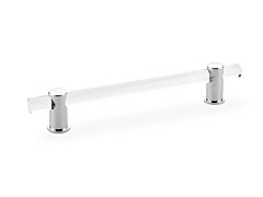 Lumiere 6" (152mm) Center to Center, 8" Length, Polished Chrome, Adjustable Acrylic Cabinet Pull / Handle