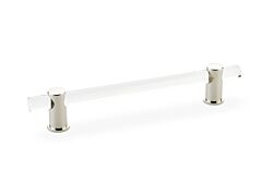 Lumiere 6" (152mm) Center to Center, 8" Length, Polished Nickel, Adjustable Acrylic Cabinet Pull / Handle
