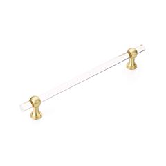 Lumiere Transitional 12" (305mm) Center to Center, 15" Length, Satin Brass, Non-Adjustable Acrylic Appliance Pull / Handle