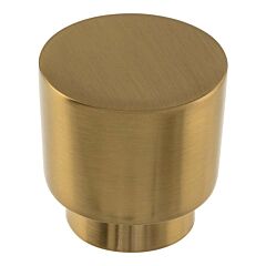 Tom Tom Round Warm Brass Cabinet Hardware Knob, 1-1/4 Diameter, Atlas Homewares