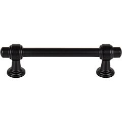 Atlas Homewares Bronte Collection 3-3/4" (96mm) Center to Center, Overall Length 5-1/16" (128mm), Matte Black Cabinet Hardware Pull / Handle