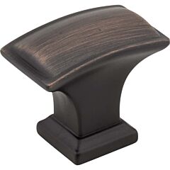 Jeffrey Alexander Annadale Traditional, Transitional Brushed Oil Rubbed Bronze Rectangle Pillow Top Cabinet Knob, 1-1/2" Diameter