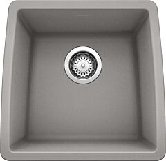 Blanco Performa 17" x 17-1/2" x 9" Bar Bowl, Undermount Style Metallic Gray Silgranit Bar Sink