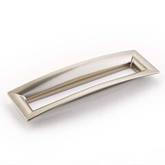 Finestrino 6-5/16" (160mm) Center to Center, 7" (178mm) Length, Flared Rectangle, Satin Nickel Cabinet Pull/ Handle