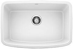 Blanco Valea 27" x 18" x 9-1/2" Single Bowl, White Silgranit Kitchen Sink