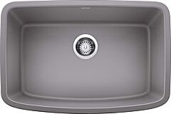 Blanco Valea 27" x 18" x 9-1/2" Single Bowl, Metallic Gray Silgranit Kitchen Sink