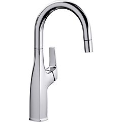 Blanco RIVANA Single Handle Gooseneck Bar Faucet with Pull-Down Sprayer in Polished Chrome