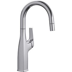 Blanco RIVANA Single Handle Gooseneck Bar Faucet with Pull-Down Sprayer in Stainless Steel