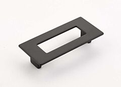 Finestrino 3-3/4" (96mm) Center to Center, 4-5/8" (117.5mm) Length, Flared Square, Matte Black Cabinet Pull/ Handle