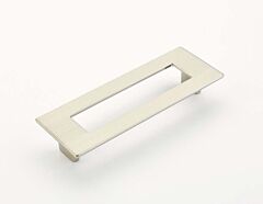Finestrino 5-1/16" (128mm) Center to Center, 5-7/8" (149mm) Length, Flared Rectangle, Satin Nickel Cabinet Pull/ Handle