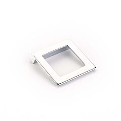 Finestrino 1-1/4" (32mm) Center to Center, 2-1/4" (57mm) Length, Angled Square, Polished Chrome Cabinet Pull/ Handle