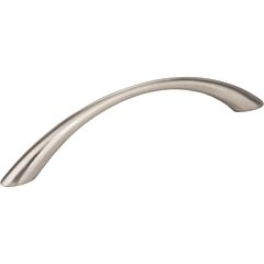 Verona Style 5-1/32 Inch (128mm) Center to Center, Overall Length 6-1/4 Inch Satin Nickel Cabinet Pull/Handle