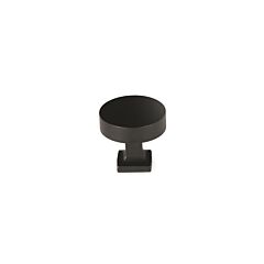 Haniburton Matte Black with Square Base Kitchen Cabinet Drawer Knob, 1-1/4" (32mm) Diameter