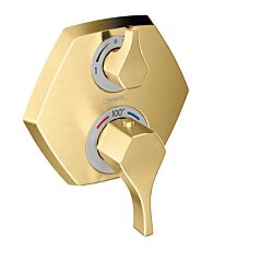 Hansgrohe Locarno Thermostatic Trim with Volume Control and Diverter, Brushed Gold Optic