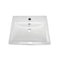 Apron Shaped Vessel Sink, 20-1/2” x 16-3/4” x 6-7/8”, White Porcelain