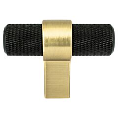 Radial Reign 2" (51mm) Overall Length Matte Black Bar and Modern Brushed Gold Post Knob