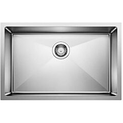 Blanco Cuvee R15 (Radial) 28" x 18" x 9" Large Single Bowl Undermount, Stainless Steel Satin Polish and Brushed Finished Kitchen Sink