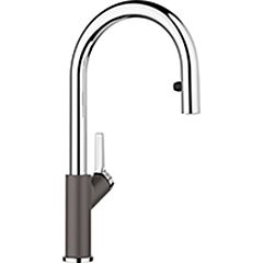 Blanco URBENA Single Handle Gooseneck Kitchen Faucet with Pull-Down Sprayer in PVD/Cinder
