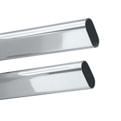 20 Gauge Steel 96" (2439.5mm) x 1-3/16" (30.5mm) x 19/32" (15mm) Oval Closet Rod, Chrome