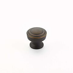 Menlo Park Ancient Bronze Round Kitchen Cabinet Drawer Knob, 1-1/4" Diameter