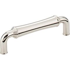 Bremen 2 Style 3-3/4 Inch (96mm) Center to Center, Overall Length 4-3/16 Inch Polished Nickel Cabinet Pull/Handle
