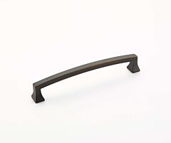Menlo Park 6" (152mm) Center to Center, 6-1/2" Length, Arched Ancient BronzeCabinet Pull/ Handle