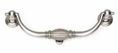Alno Creations Tuscany Bail 6" (152mm) Center to Center, Overall Length 6-3/4" Unlacquered Brass Cabinet Pull/Handle