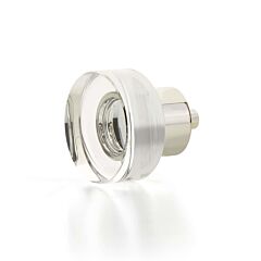 City Lights Polished Nickel Round Disc Glass Knob, 1-3/8" Diameter