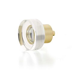 City Lights Satin Brass Round Disc Glass Knob, 1-3/8" Diameter