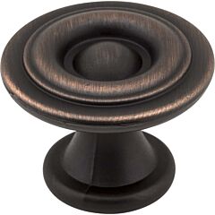 Syracuse Style Cabinet Hardware Knob, Brushed Oil Rubbed Bronze 1-3/16 Inch Diameter