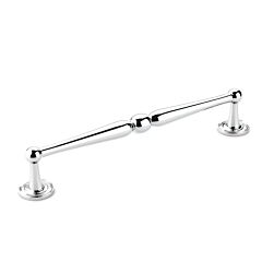 Atherton 8" (203mm) Center to Center, 4-1/2" Length, Knurled Footplate, Polished Chrome Cabinet Pull/ Handle